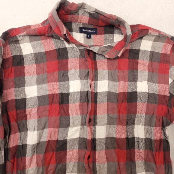 Croft & Barrow Gingham Flannel Button Up Long Sleeve Shirt Mens Size S Red - Picture 1 of 10